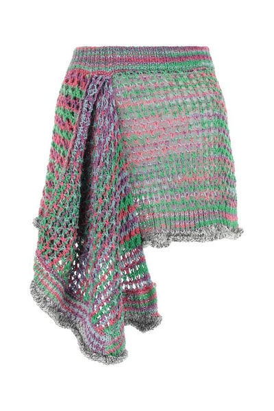 Shop Attico The  Woman Multicolor Crochet Mini Skirt