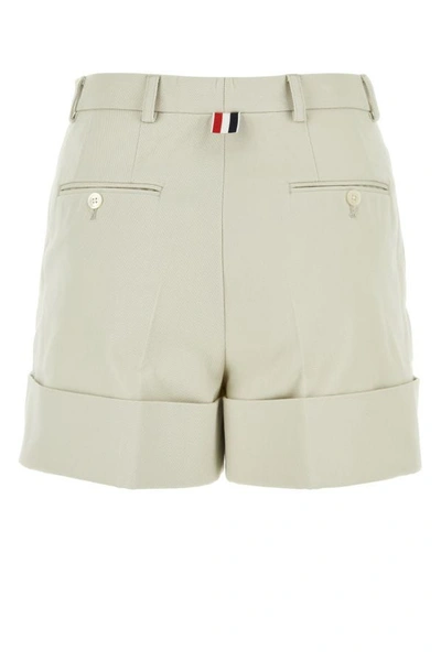 Shop Thom Browne Woman Sand Cotton Shorts