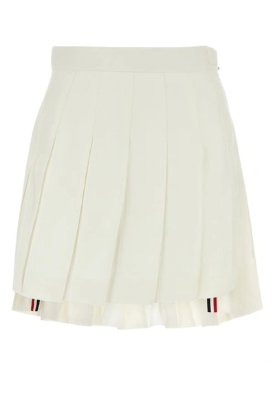 Shop Thom Browne Woman White Wool Skirt
