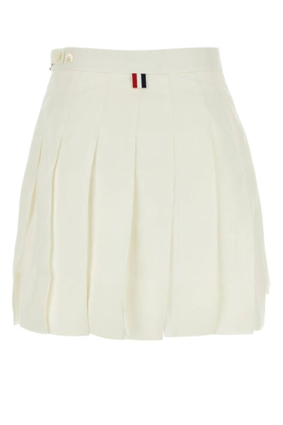 Shop Thom Browne Woman White Wool Skirt