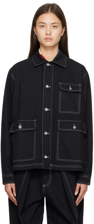 Shop Henrik Vibskov Black Brandywine Denim Jacket In Caviar