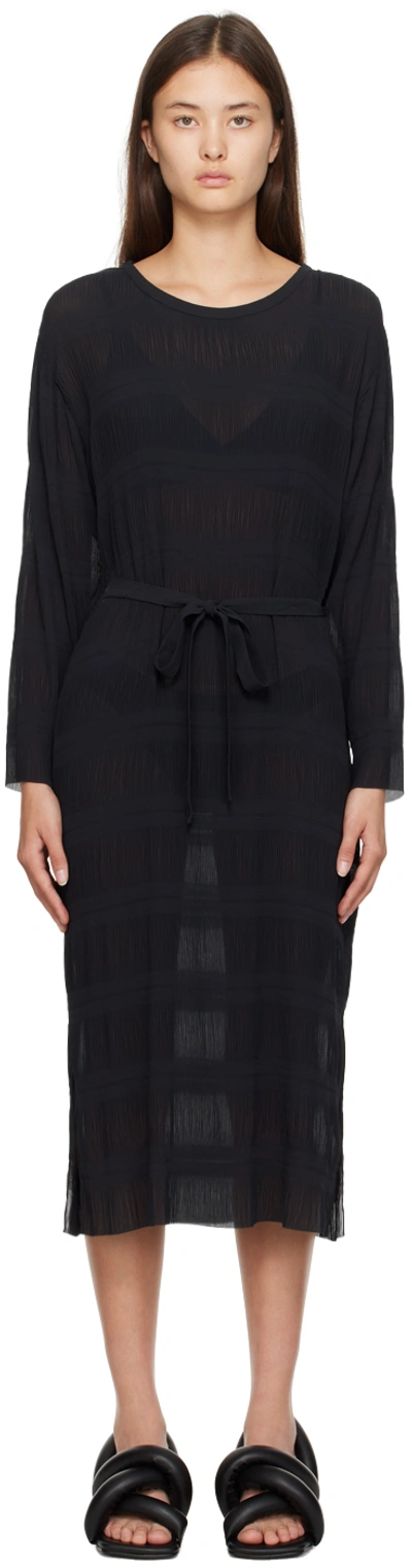 Shop Henrik Vibskov Black Grow Midi Dress In Caviar