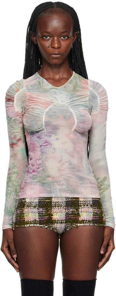 Shop Collina Strada Multicolor Arc Long Sleeve T-shirt In Light Chrysanthemum