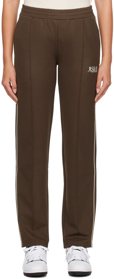 Shop Sporty And Rich Ssense Exclusive Brown Track Pants In Earth