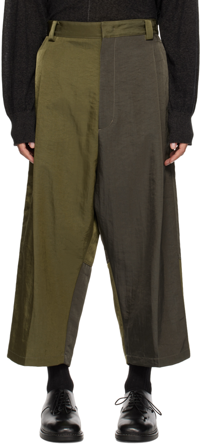 Shop Y's Khaki Paneled Trousers In 1 Khaki