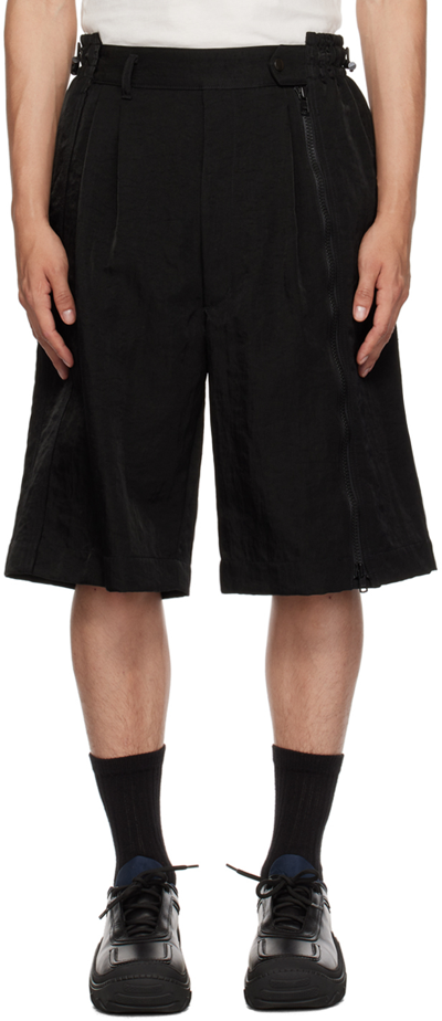 Shop Y's Black Paneled Shorts In 3 Black