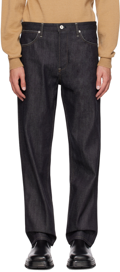 Shop Jil Sander Navy Five-pocket Jeans In 405 - Dark Blue