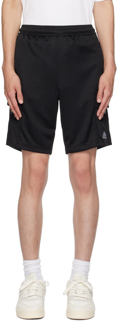 Shop Adidas Originals Black Tiro Shorts In Black/white