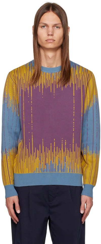 Shop Double Rainbouu Multicolor Crewneck Sweater In Silent Morning