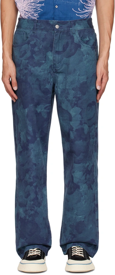 Shop Double Rainbouu Blue Recovery Jeans In Couches Blue