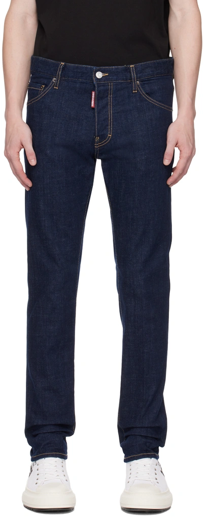 Shop Dsquared2 Navy Cool Guy Jeans In 470 Navy Blue
