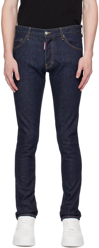 Shop Dsquared2 Navy Cool Guy Jeans In 470 Navy Blue