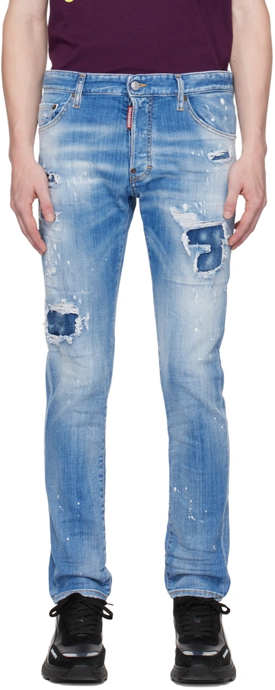 Shop Dsquared2 Blue Cool Guy Jeans In 470 Navy Blue