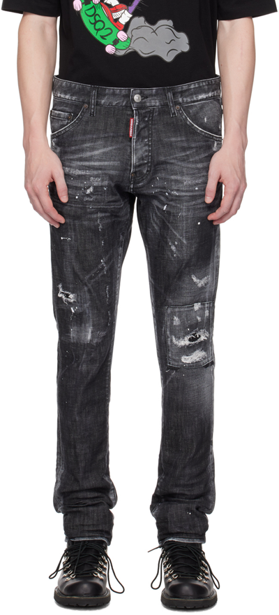 Shop Dsquared2 Black Ripped Cool Guy Jeans In 900 Black