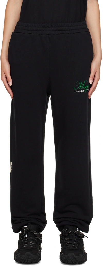 Msgm Black Three-pocket Lounge Pants In 99 Black