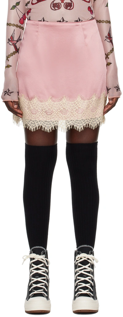 Shop Anna Sui Pink Soiree Miniskirt In Rose