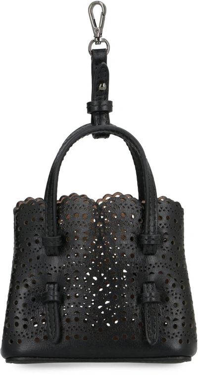 Shop Alaïa Mina Leather Mini Tote Bag In Black