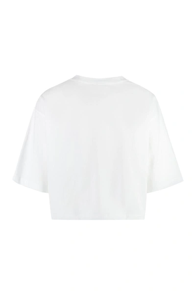 Shop Balmain Cotton Crew-neck T-shirt In White