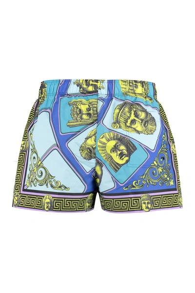 Shop Versace Printed Swim Shorts In Multicolor