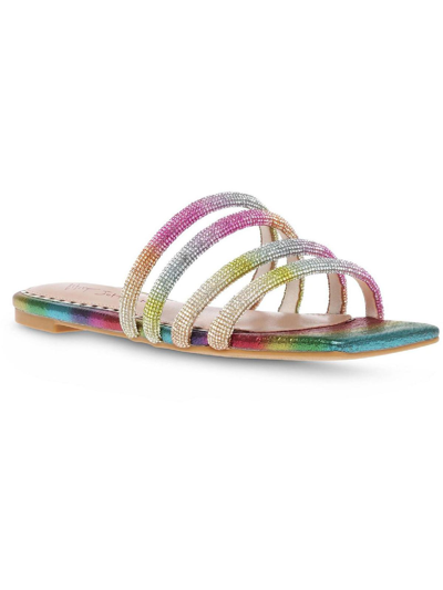 Shop Betsey Johnson Dilon Womens Slip On Casual Slide Sandals In Multi