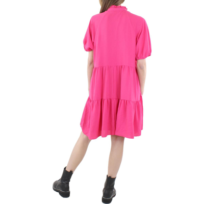Shop Cece Womens Ruffled Trim Short Mini Dress In Pink