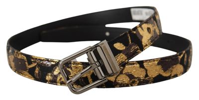 Shop Dolce & Gabbana Multi Jacquard Leather Logo Metal Buckle Men's Belt