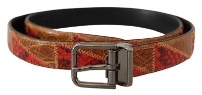 Shop Dolce & Gabbana Multi Exotic Vintage Chrome Buckle Men's Belt