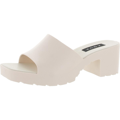 Aqua Jelly Womens Block Heel Slip-on Heels In Blue