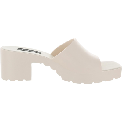 Aqua Jelly Womens Block Heel Slip-on Heels In Blue