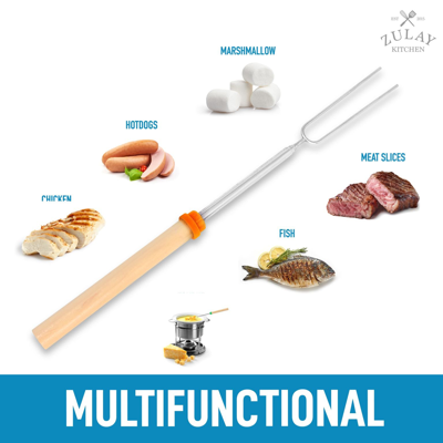 Zulay Kitchen Stainless Steel Long 32-inch Marshmallow Roasting Sticks Extendable Design (5 Pack) In Multi