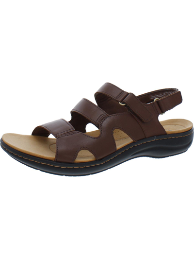 Shop Clarks Womens Strappy Open Toe Wedge Sandals In Brown