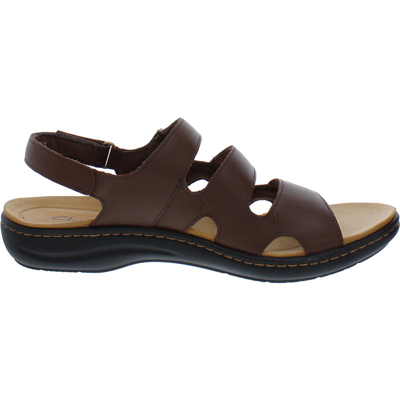 Shop Clarks Womens Strappy Open Toe Wedge Sandals In Brown
