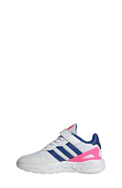 Shop Adidas Originals Kids' Nebzed Sneaker In White/ Team Blue/ Pink