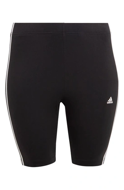 Shop Adidas Originals 3-strikes Bike Shorts In Black/ White