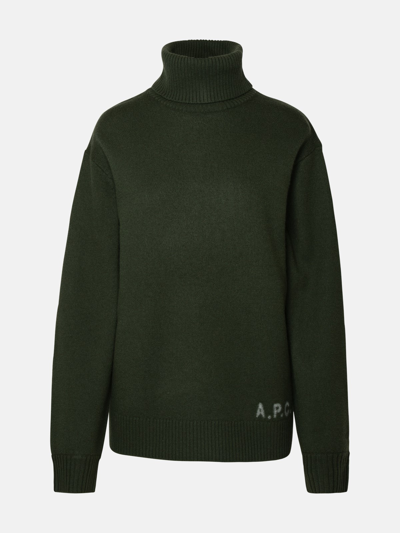 Shop Apc Walter Turtleneck In Green Wool