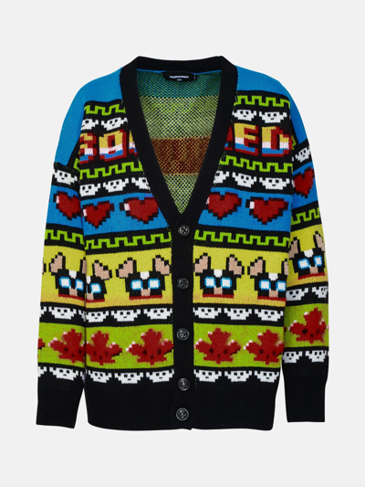 Shop Dsquared2 Multicolored Wool Cardigan
