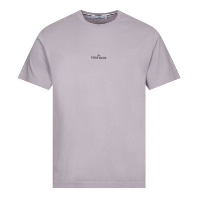 Shop Stone Island Logo T-shirt In Purple