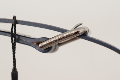 Shop Dolce & Gabbana Elegant Genuine Crocodile Leather Men's Belt In Blue