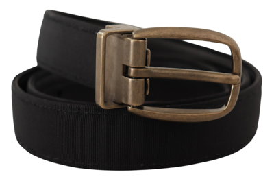 Shop Dolce & Gabbana Elegant Grosgrain Leather Belt - Men's Black