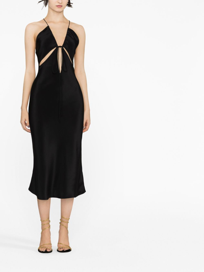 Shop Christopher Esber Silk Dress In Black