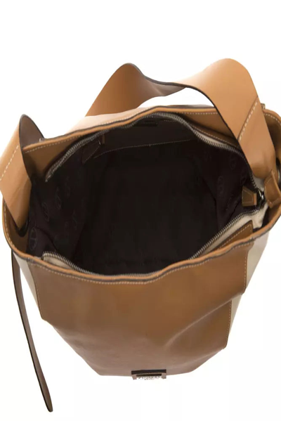 Shop Pompei Donatella Elegant Leather Shoulder Bag In Women's Brown