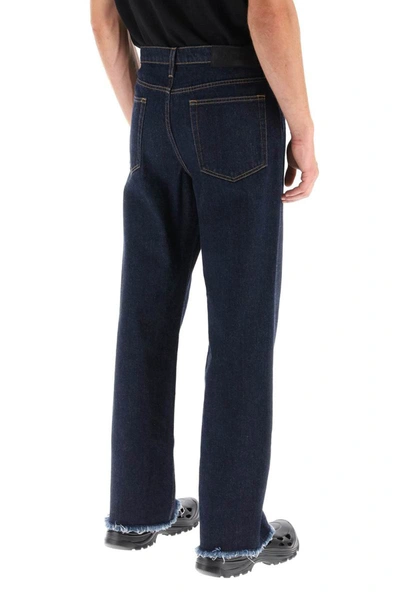 Shop Lanvin Jeans With Frayed Hem In Blue