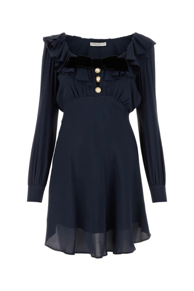 Shop Alessandra Rich Dress In Navy Blue