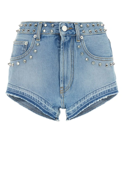 Shop Alessandra Rich Shorts In Light Blue