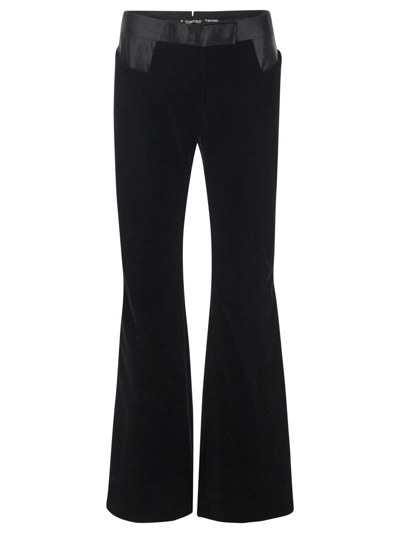 Shop Tom Ford Tuxedo Flared Trousers In Black