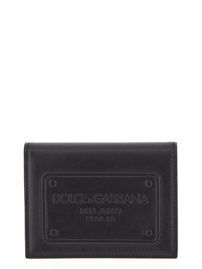 Shop Dolce & Gabbana Card Holder With Raised Logo