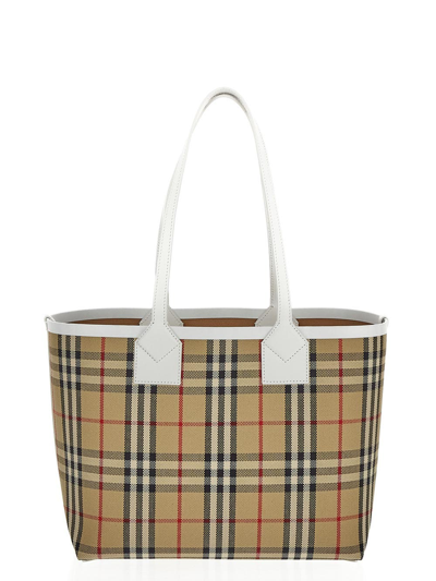 Shop Burberry Small London Tote Bag In Beige