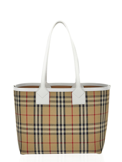 Shop Burberry Small London Tote Bag In Beige