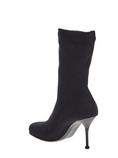 Shop Alexander Mcqueen Knit Boot In Black