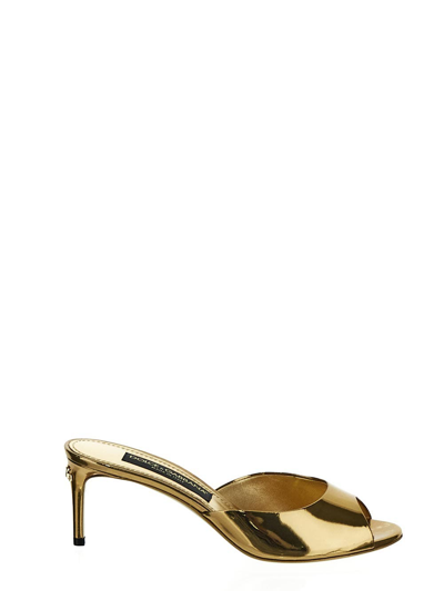 Shop Dolce & Gabbana Mule In Gold
